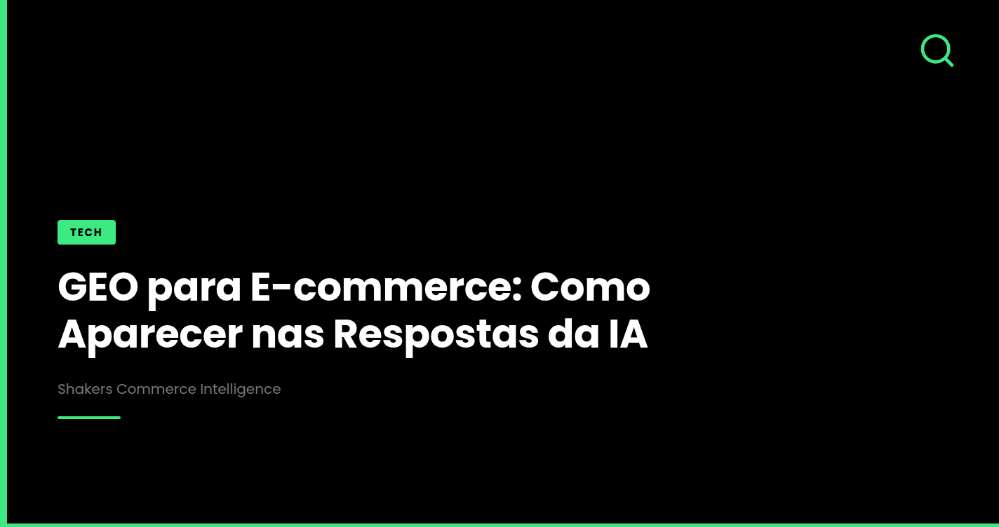 GEO para E-commerce: Como Aparecer nas Respostas da IA
